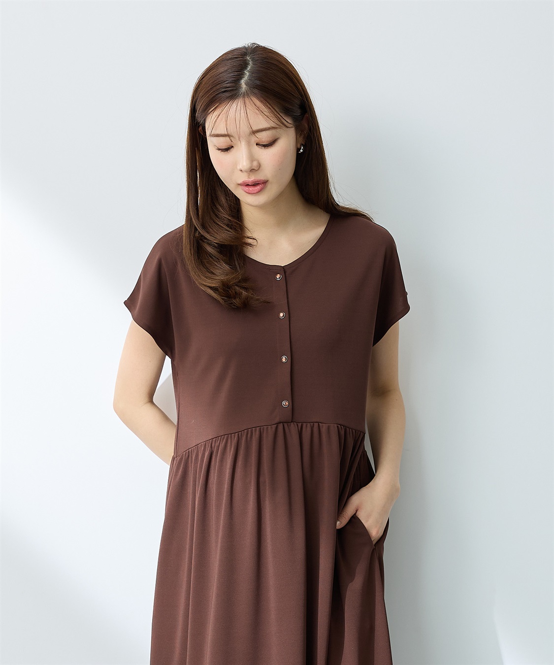 Rosemadame 【接触冷感】スムース ウエスト切替フレアワンピース_sub_9