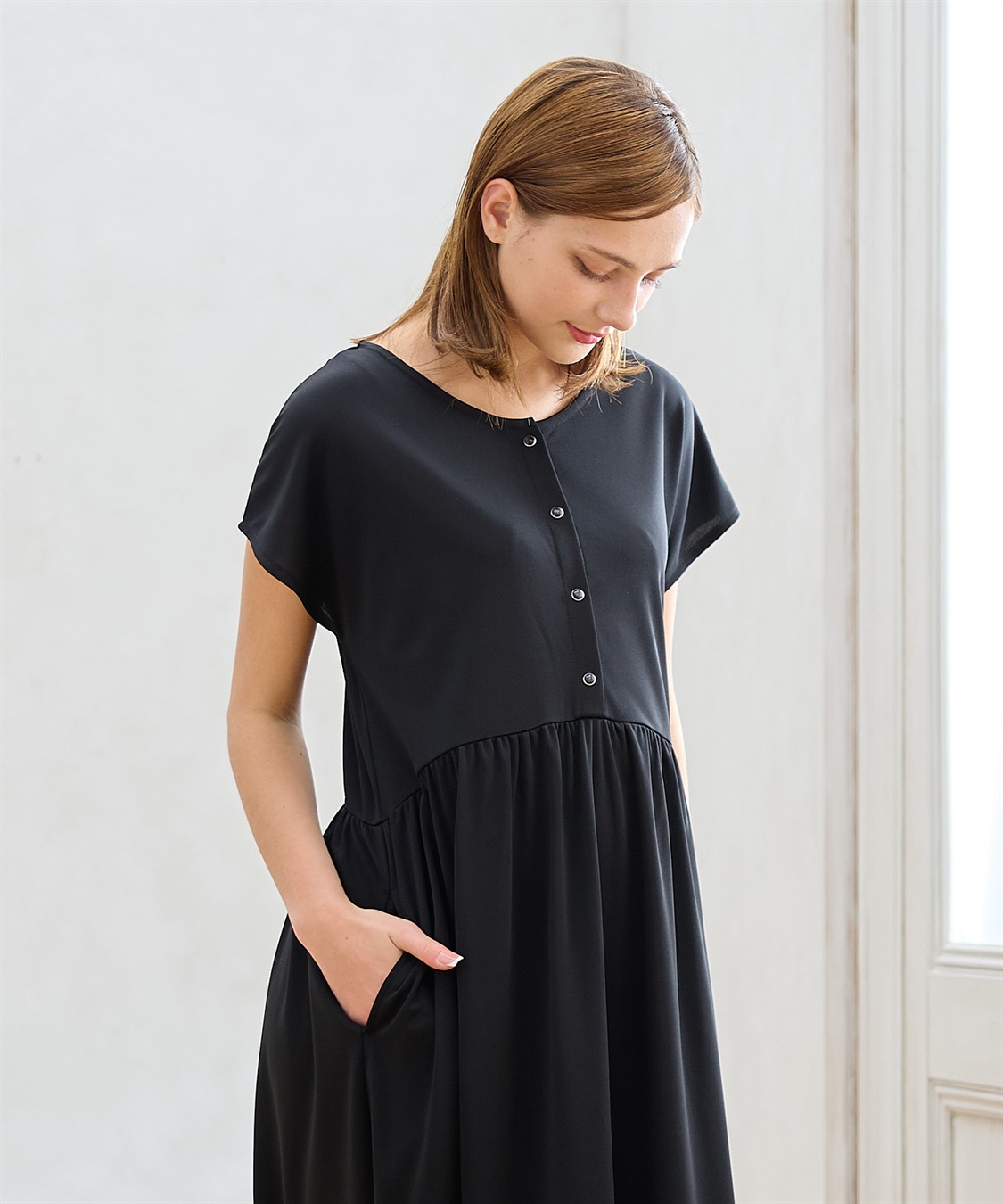 Rosemadame 【接触冷感】スムース ウエスト切替フレアワンピース_sub_10