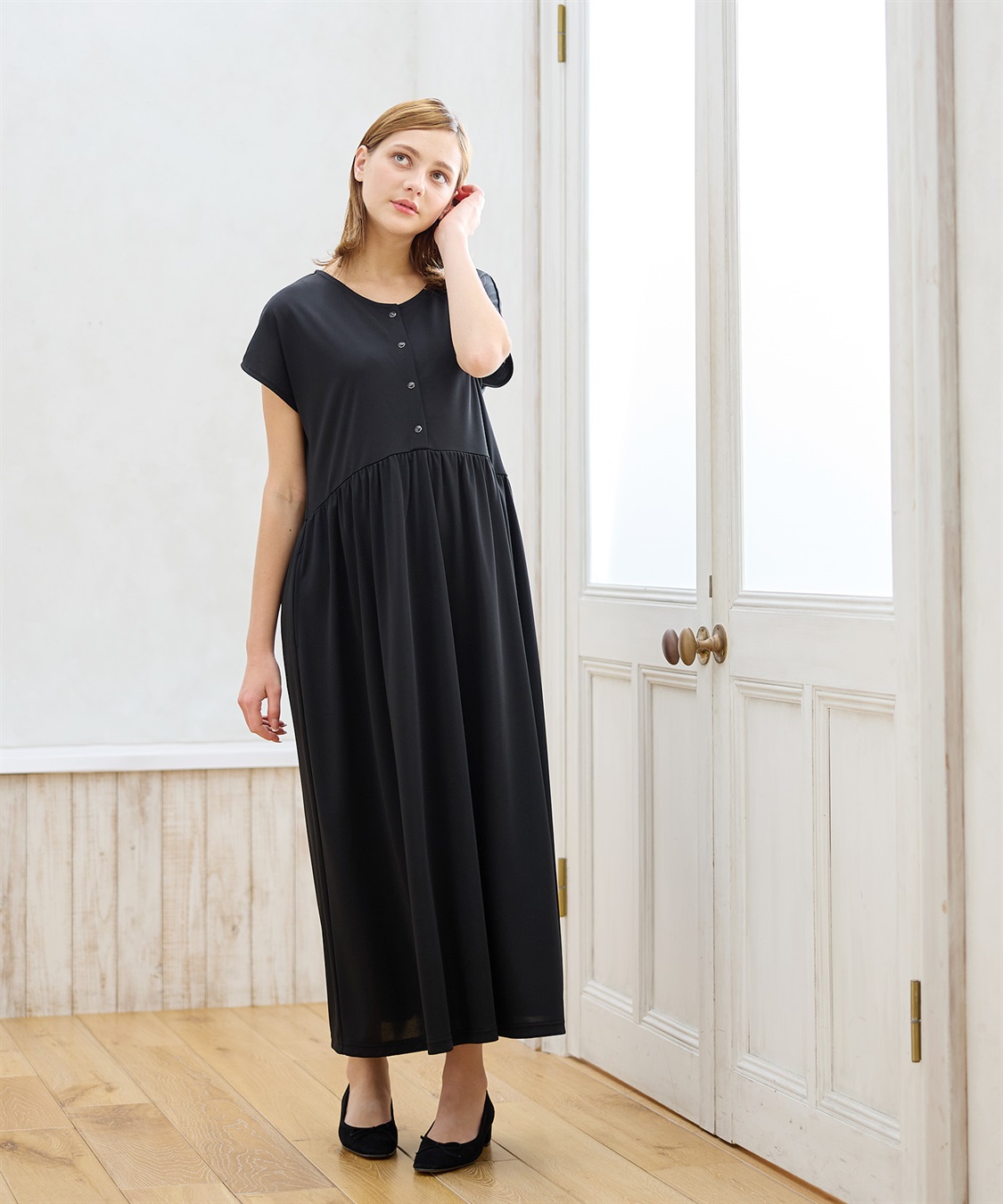 Rosemadame 【接触冷感】スムース ウエスト切替フレアワンピース_sub_13