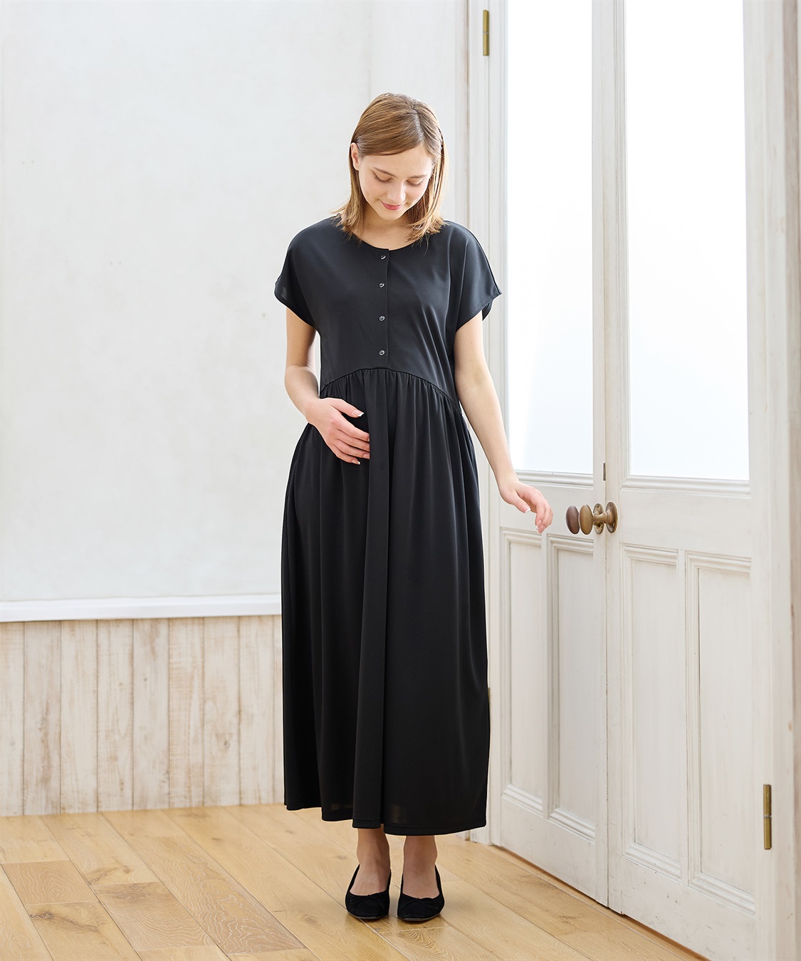 Rosemadame 【接触冷感】スムース ウエスト切替フレアワンピース_sub_14