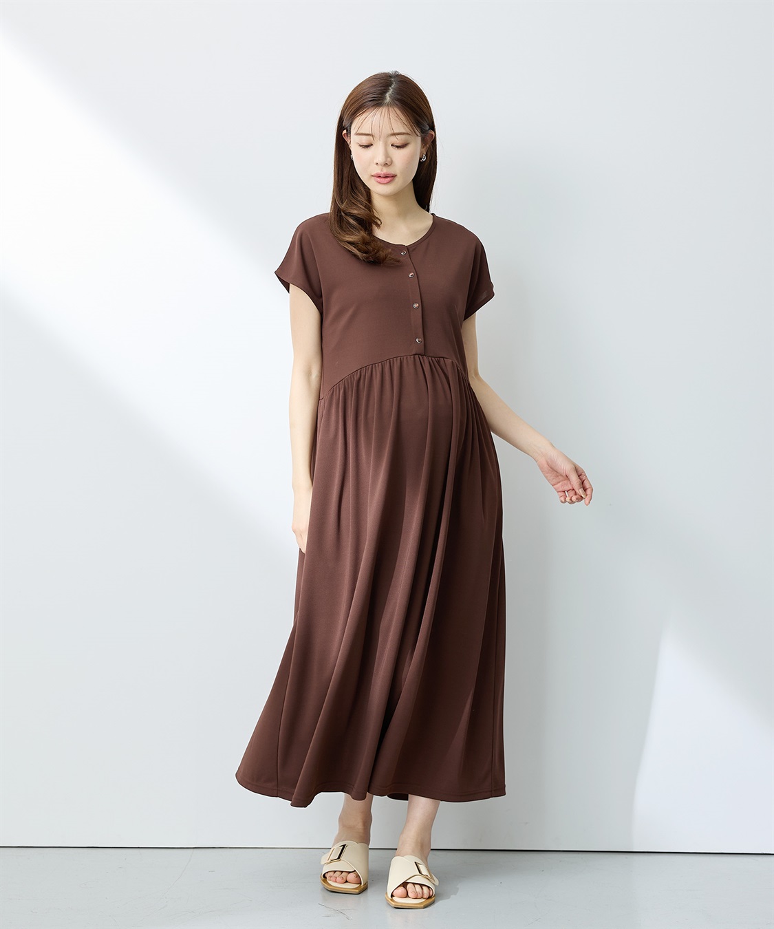 Rosemadame 【接触冷感】スムース ウエスト切替フレアワンピース_sub_17