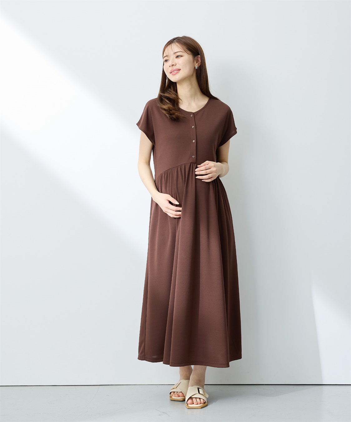 Rosemadame 【接触冷感】スムース ウエスト切替フレアワンピース_sub_19