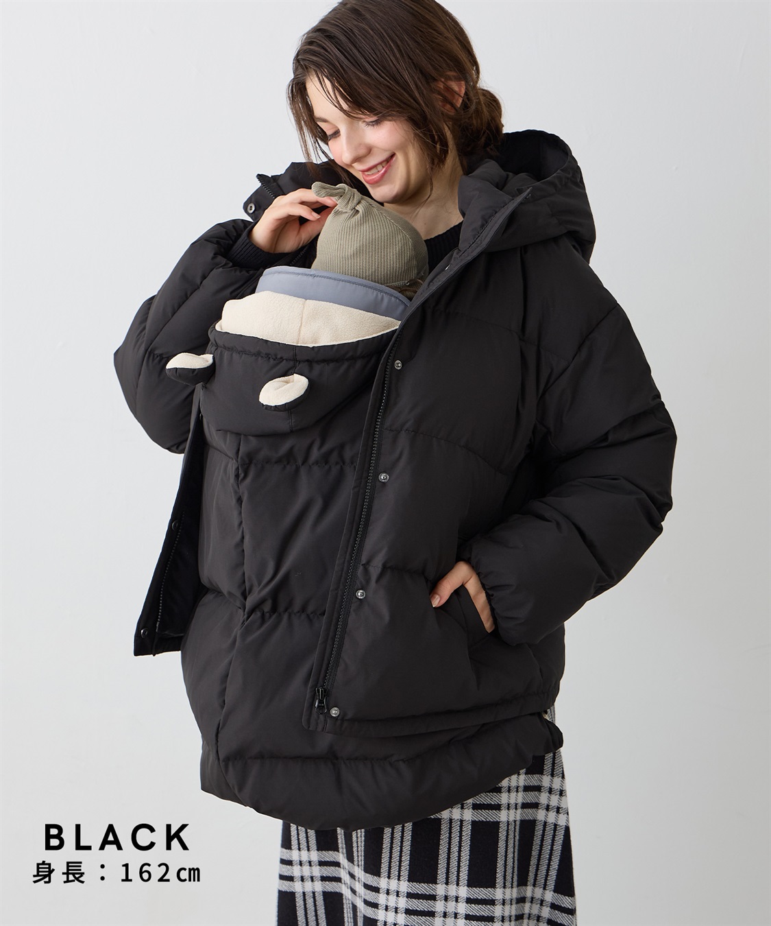 Rosemadame マットタフタダウンショートママコート＆ケープセット(マタニティ&授乳服）妊婦服 産前・産後対応_sub_13