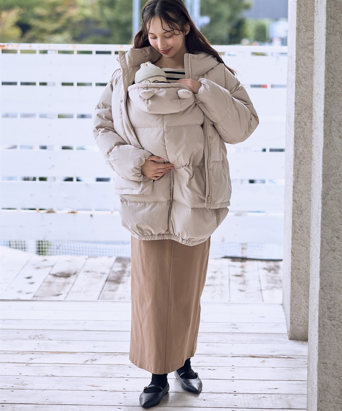 Rosemadame マットタフタダウンショートママコート＆ケープセット(マタニティ&授乳服）妊婦服 産前・産後対応_sub_19