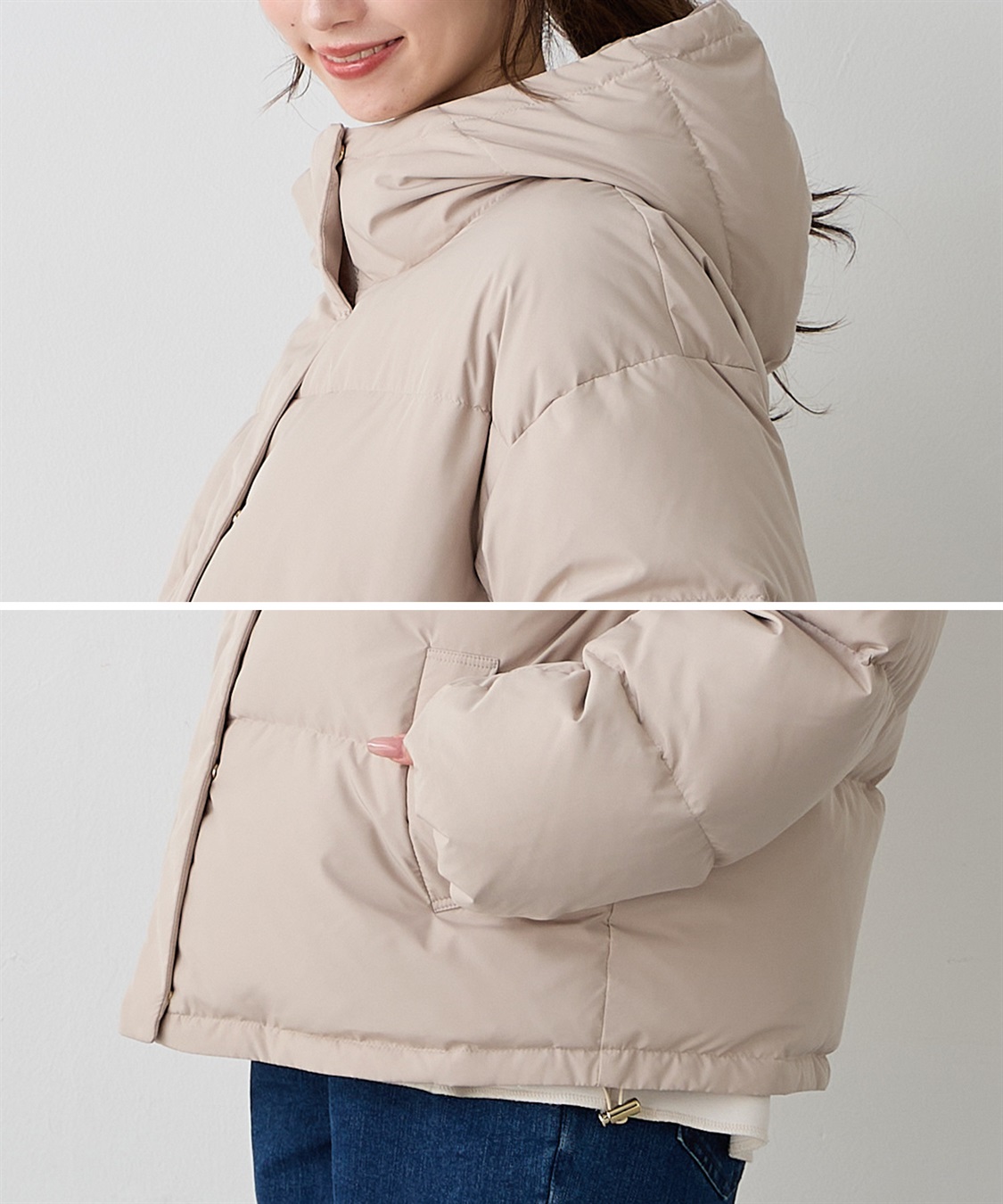 Rosemadame マットタフタダウンショートママコート＆ケープセット(マタニティ&授乳服）妊婦服 産前・産後対応_sub_20