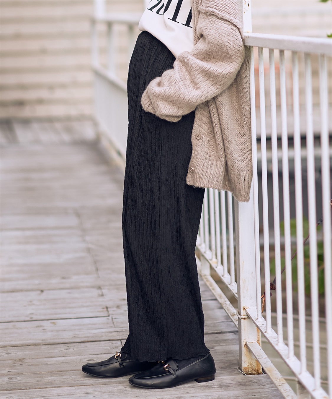 Rosemadame ストライプジャガードワイドパンツ（マタニティ～産後）妊婦服 産前・産後対応_sub_9