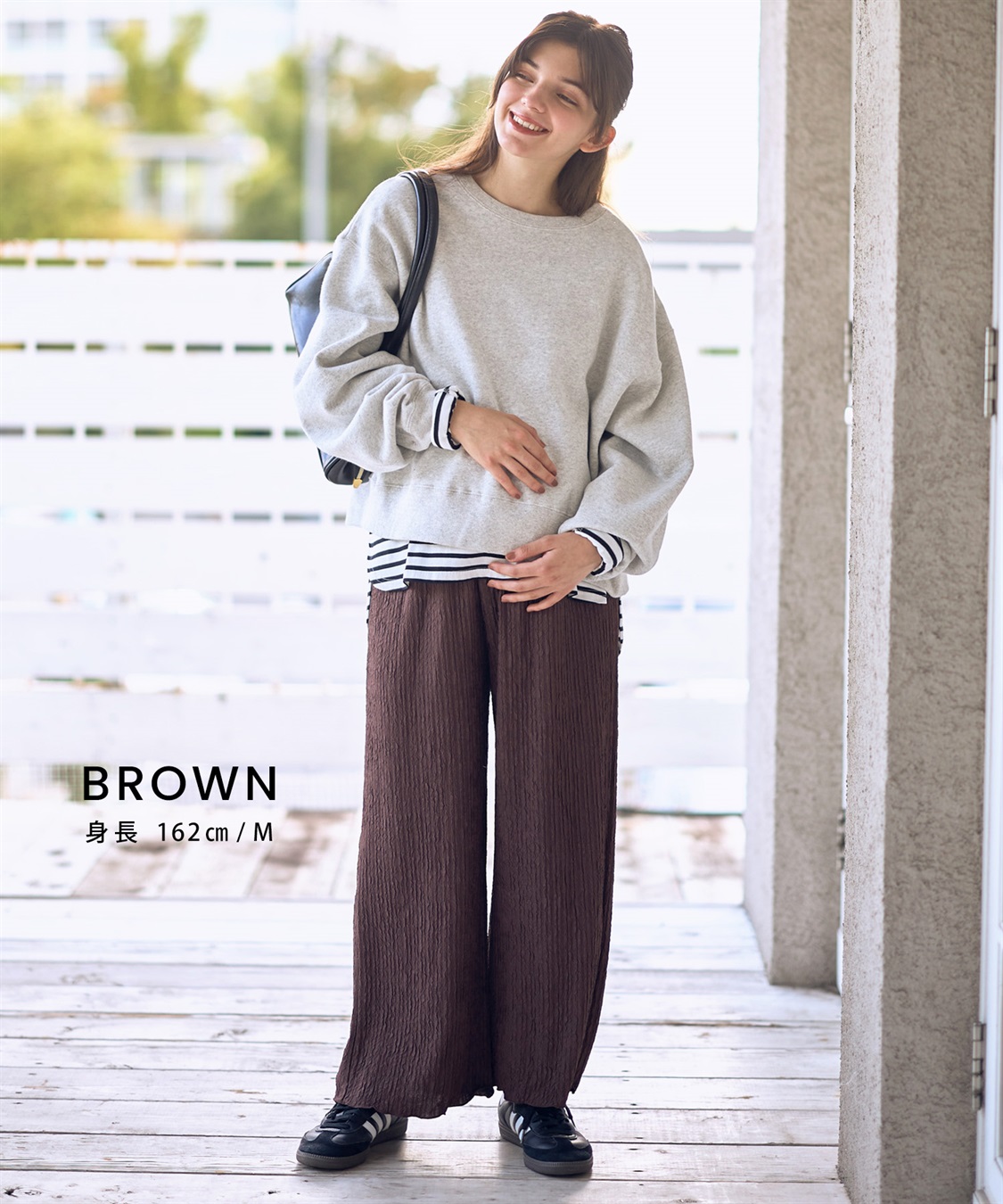 Rosemadame ストライプジャガードワイドパンツ（マタニティ～産後）妊婦服 産前・産後対応_sub_16