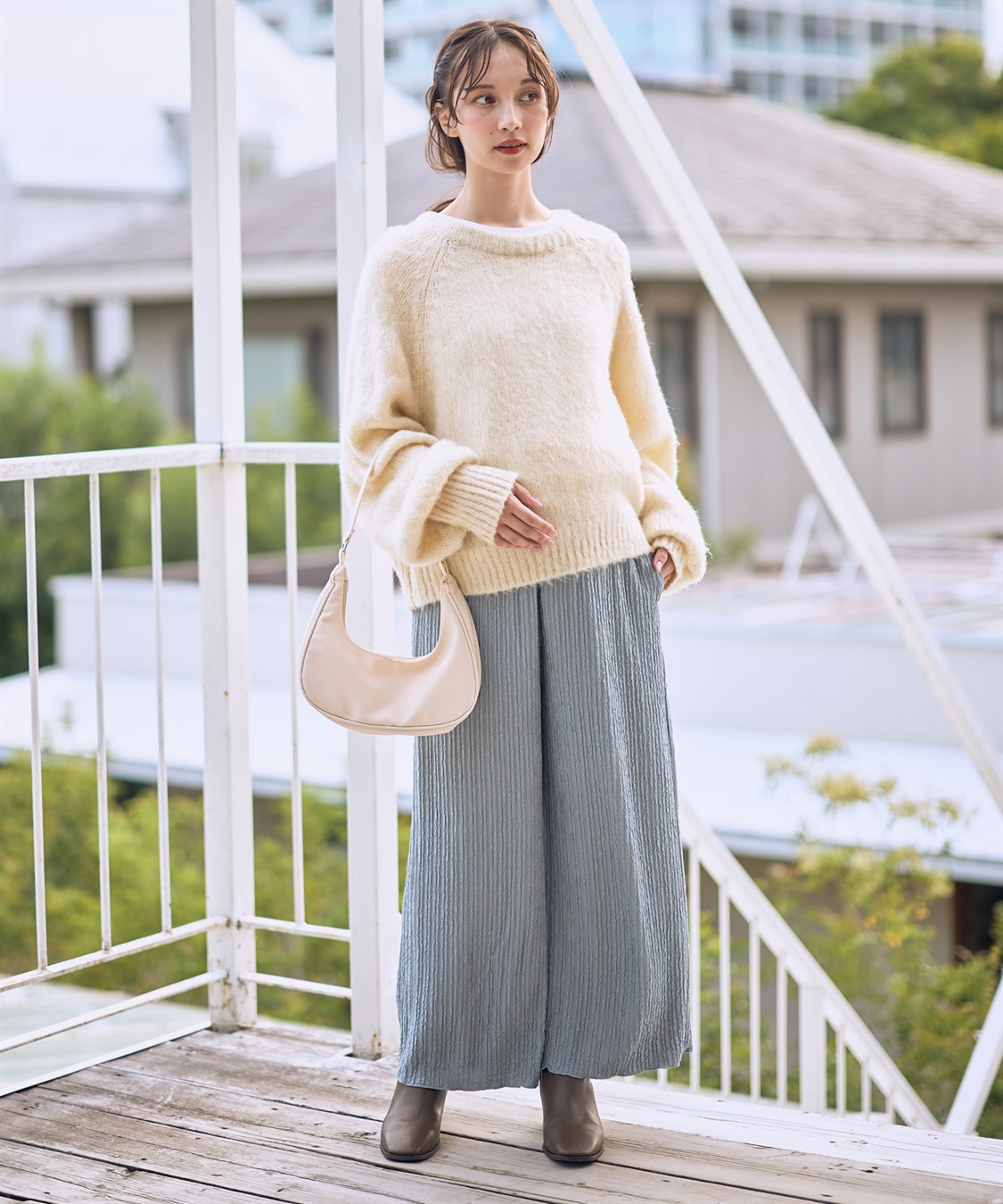 Rosemadame ストライプジャガードワイドパンツ（マタニティ～産後）妊婦服 産前・産後対応_sub_19