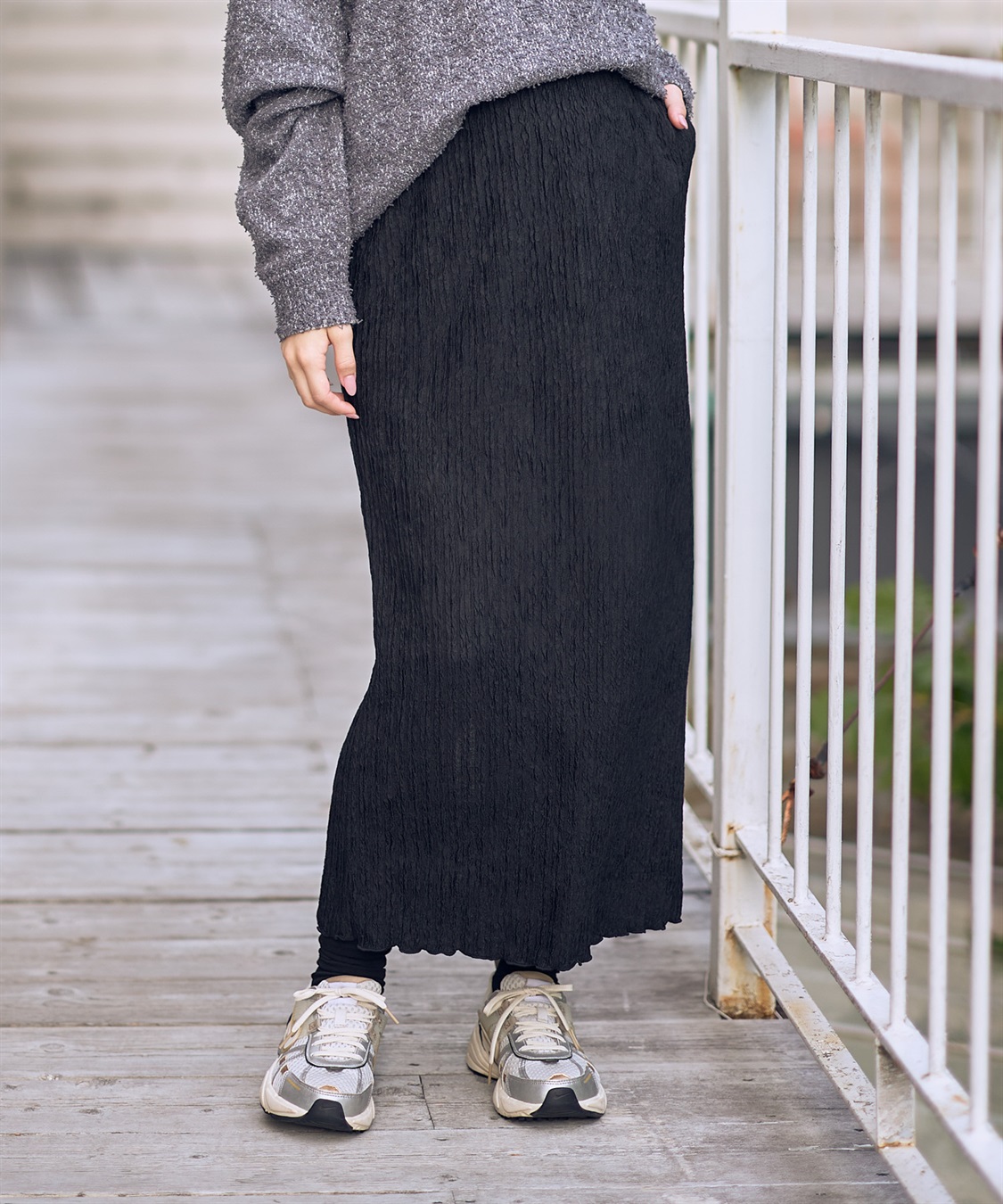 Rosemadame ストライプジャガードナロースカ－ト（マタニティ～産後）妊婦服 産前・産後対応_sub_1