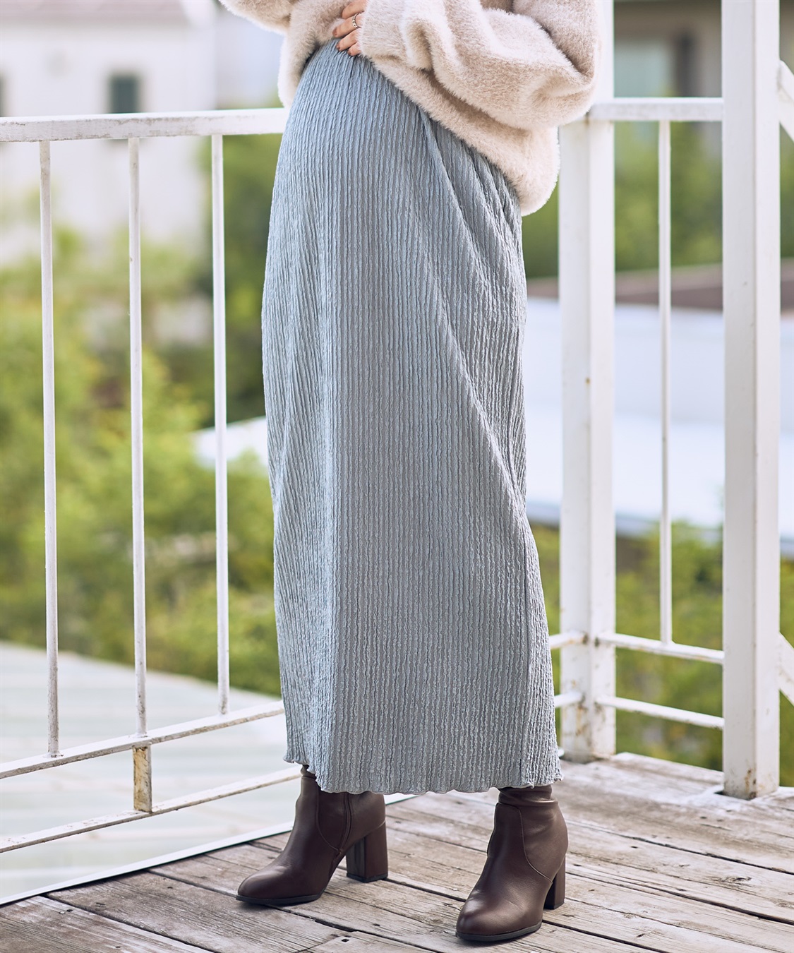 Rosemadame ストライプジャガードナロースカ－ト（マタニティ～産後）妊婦服 産前・産後対応_sub_3