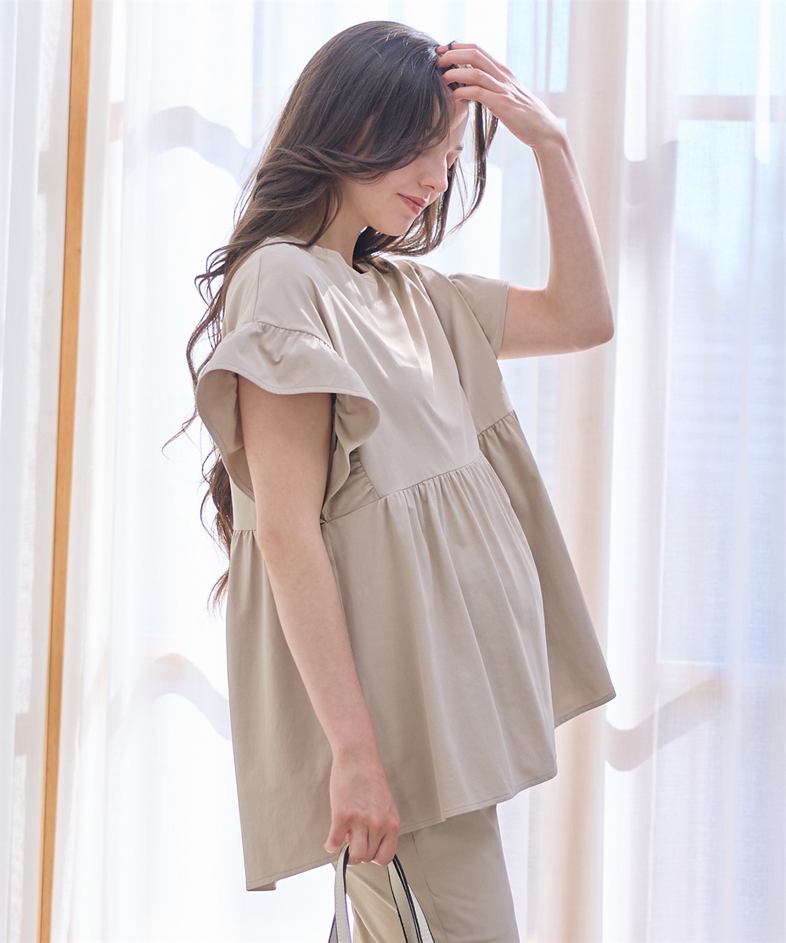 Rosemadame ラッシュガード マタニティ トップス｜UVカット フリル袖 体型カバー 水着 速乾_sub_15