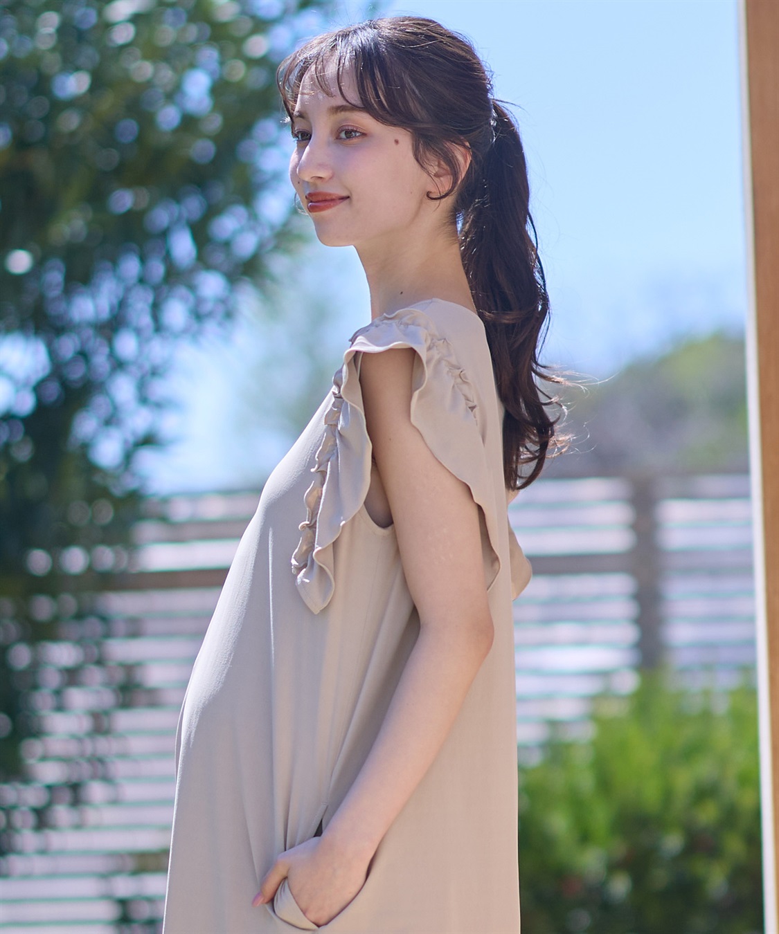 Rosemadame ラッシュガード マタニティ ワンピース｜UVカット 体型カバー フリル袖 水着 速乾_sub_17