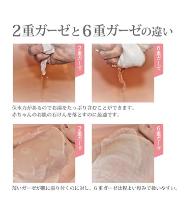Rosemadame ガーゼタオル 6重ガーゼ 沐浴 綿100％ 無地 医療基準 無蛍光 無漂白 新生児 赤ちゃん タオル_subthumb_5
