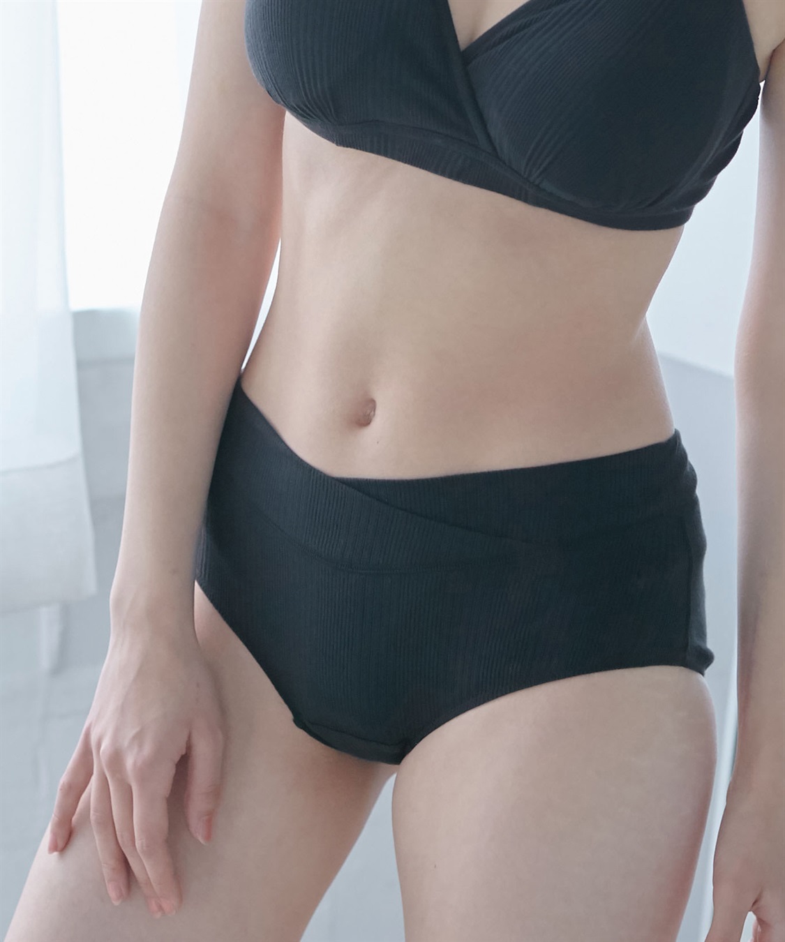 Rosemadame ランダムリブ浅ばきマタニティショーツ（マタニティ/授乳服）入院準備 出産準備 産前 産後_sub_2