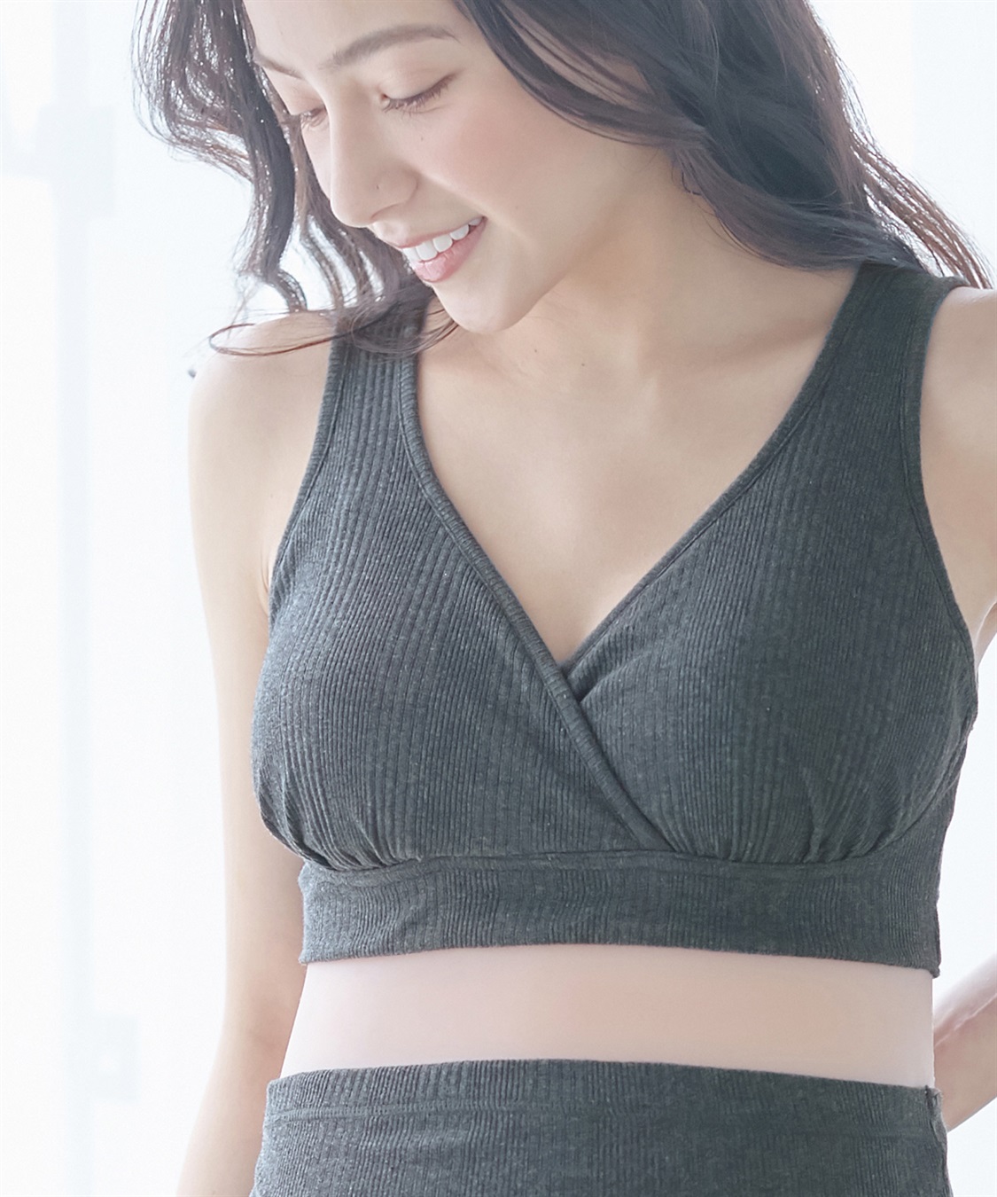 Rosemadame ランダムリブ美メイク授乳ブラ ナイトブラ 産前 産後 授乳 マタニティ ブラジャー_sub_1