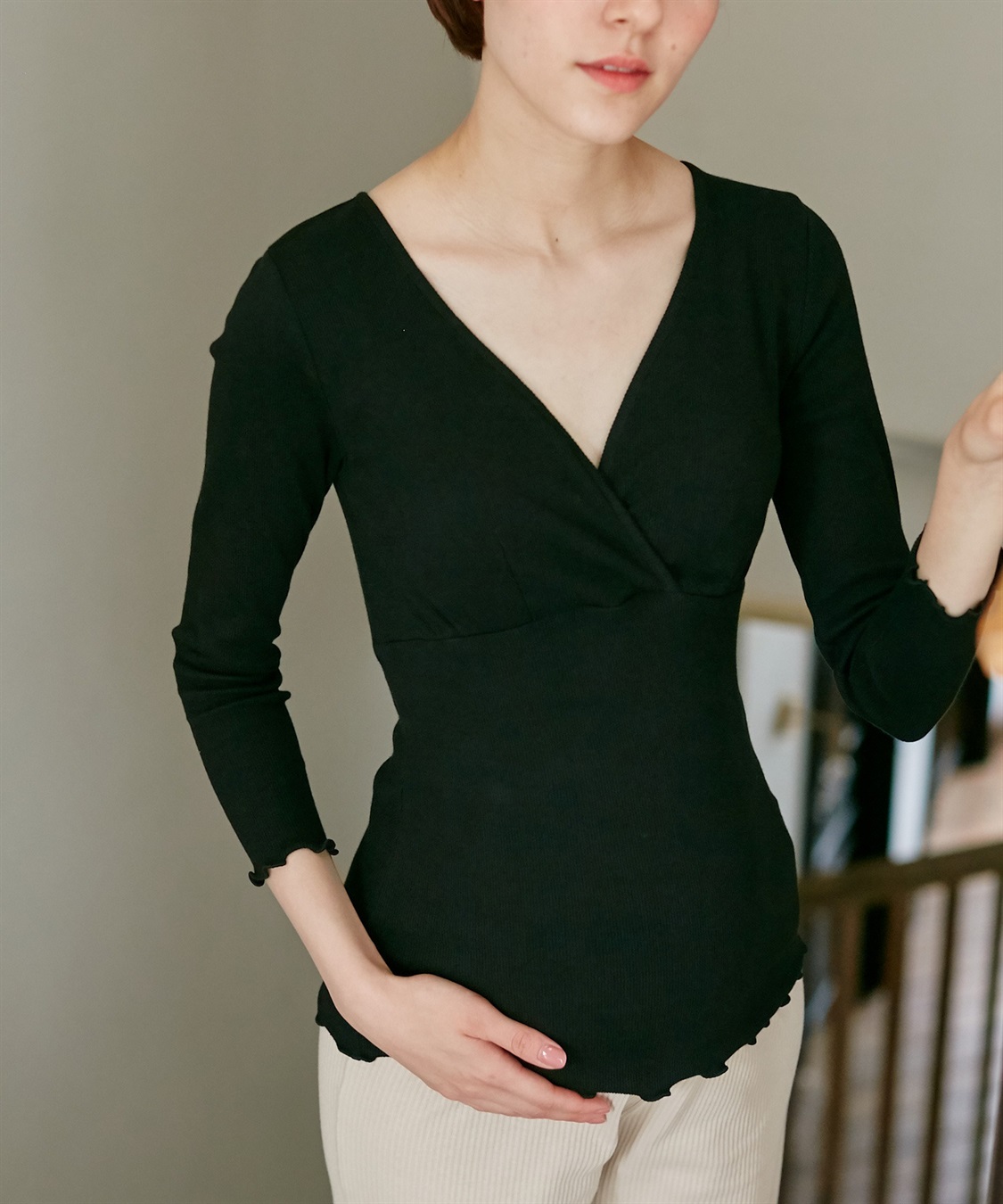 Rosemadame 吸湿発熱加工リブ授乳インナー（マタニティ/授乳服）入院準備 出産準備 産前 産後_sub_10