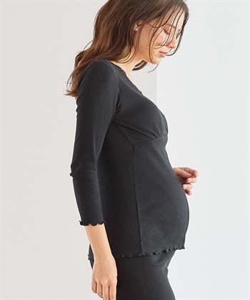 Rosemadame リブレース カシュクール長袖授乳インナー（マタニティ/授乳楽々 妊婦服 産前・産後対応）_subthumb_17