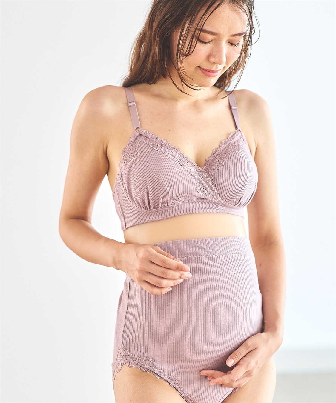 Rosemadame リブレース 授乳マタニティブラジャー（綿/コットン/授乳楽々 妊婦服 産前・産後対応）_sub_10