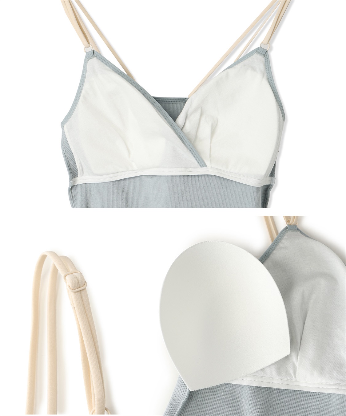 Rosemadame ストレッチリブ クロスオープン授乳キャミ(マタニティキャミソール/カシュクール/ノンワイヤー/肩紐調節可/産前・産後対応）_sub_11