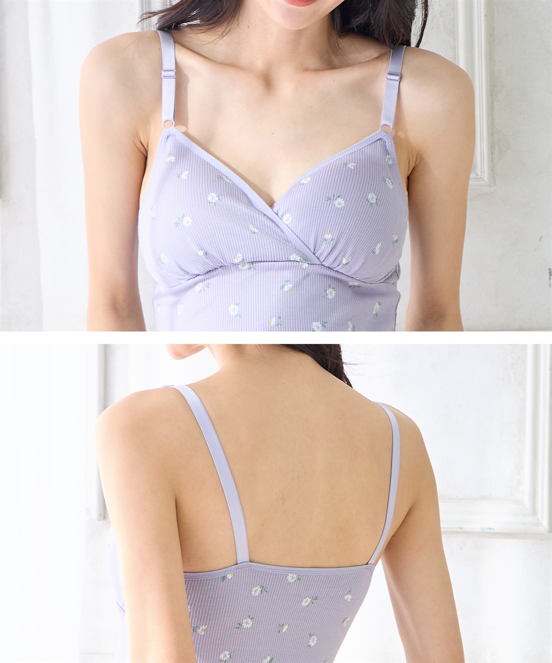 Rosemadame ストレッチリブ 小花柄クロスオープン授乳キャミ(マタニティキャミソール/フラワープリント/カシュクール/ノンワイヤー/肩紐調節可/産前・産後対応）_sub_22