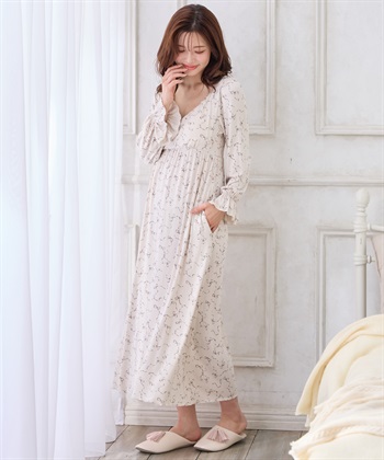 Rosemadame レーヨンベア天竺リボン柄・無地　授乳ブラ付きネグリジェ/ルームワンピース_subthumb_1
