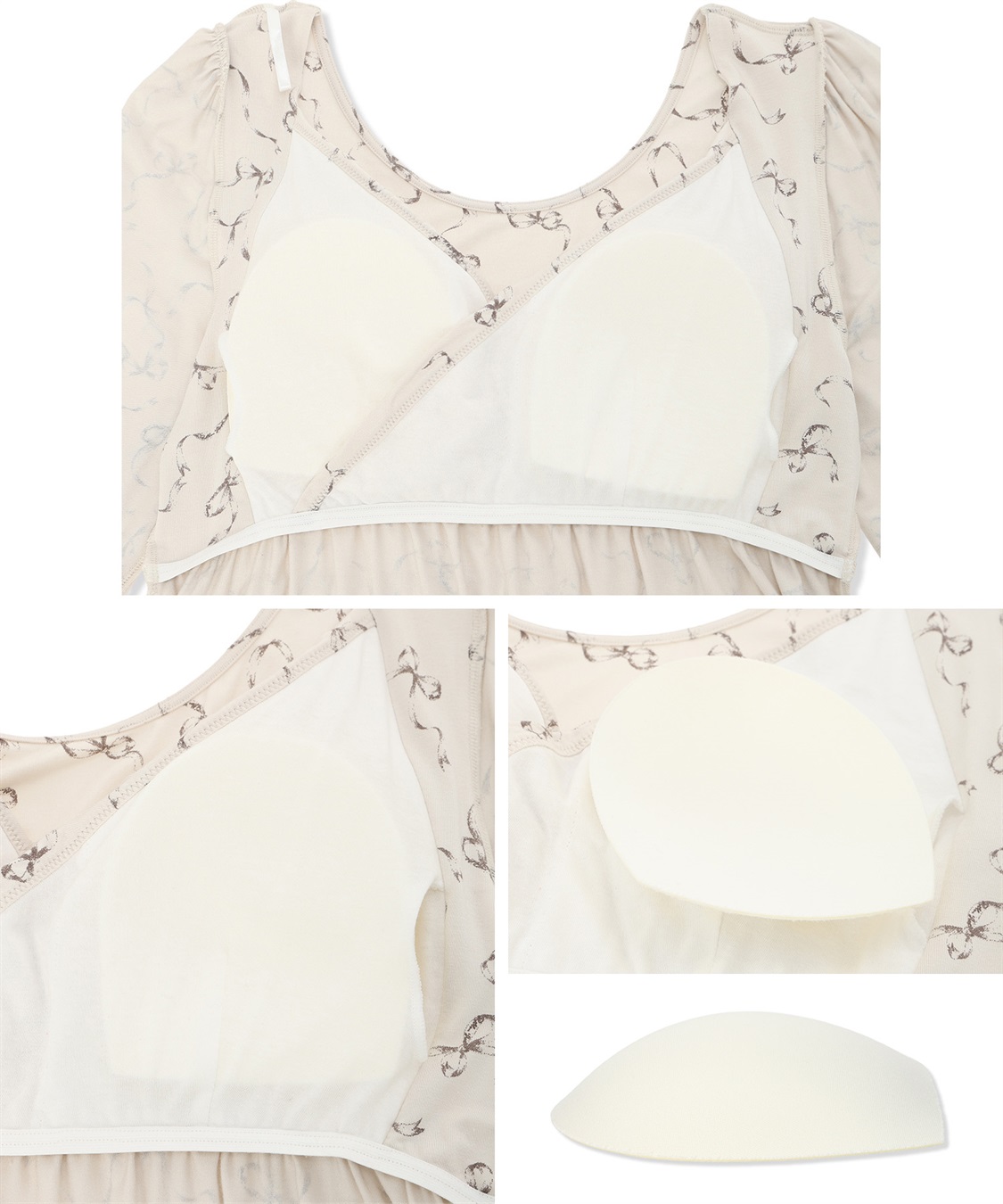 Rosemadame レーヨンベア天竺リボン柄・無地　授乳ブラ付きネグリジェ/ルームワンピース_sub_26