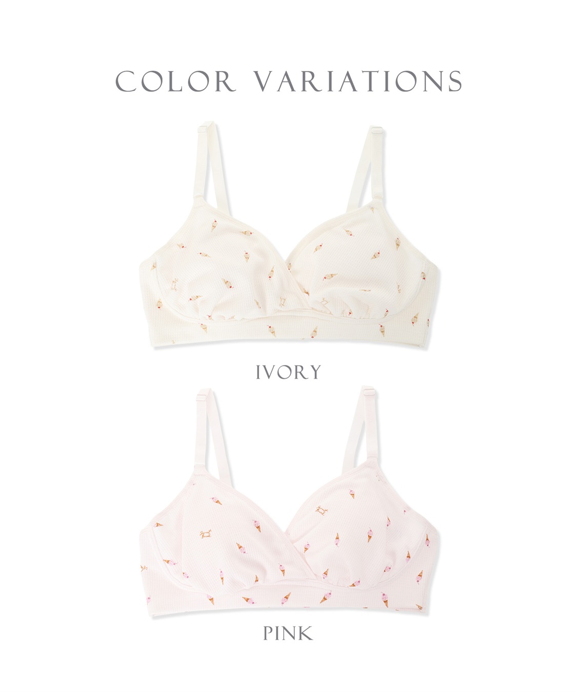 Rosemadame ワッフル風アイス柄クロスオープン授乳ブラジャー_sub_19