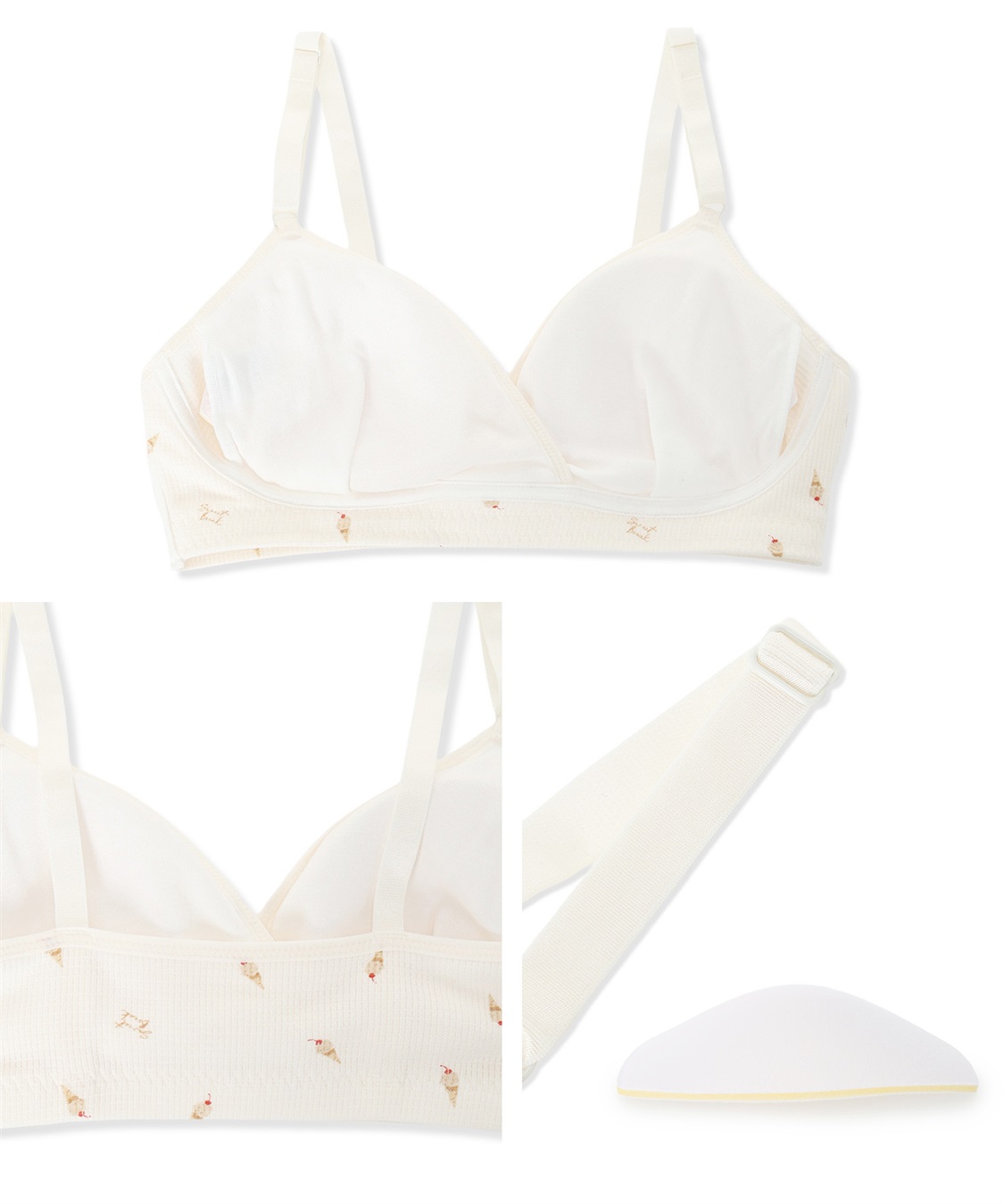 Rosemadame ワッフル風アイス柄クロスオープン授乳ブラジャー_sub_23