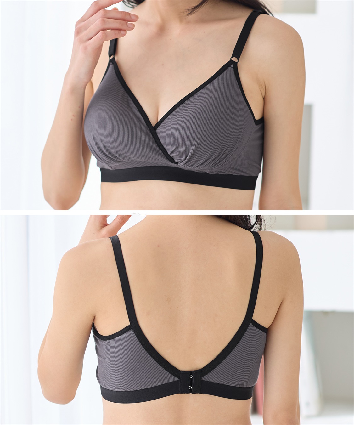 Rosemadame リブバイカラー クロスオープン授乳ブラジャー_sub_24