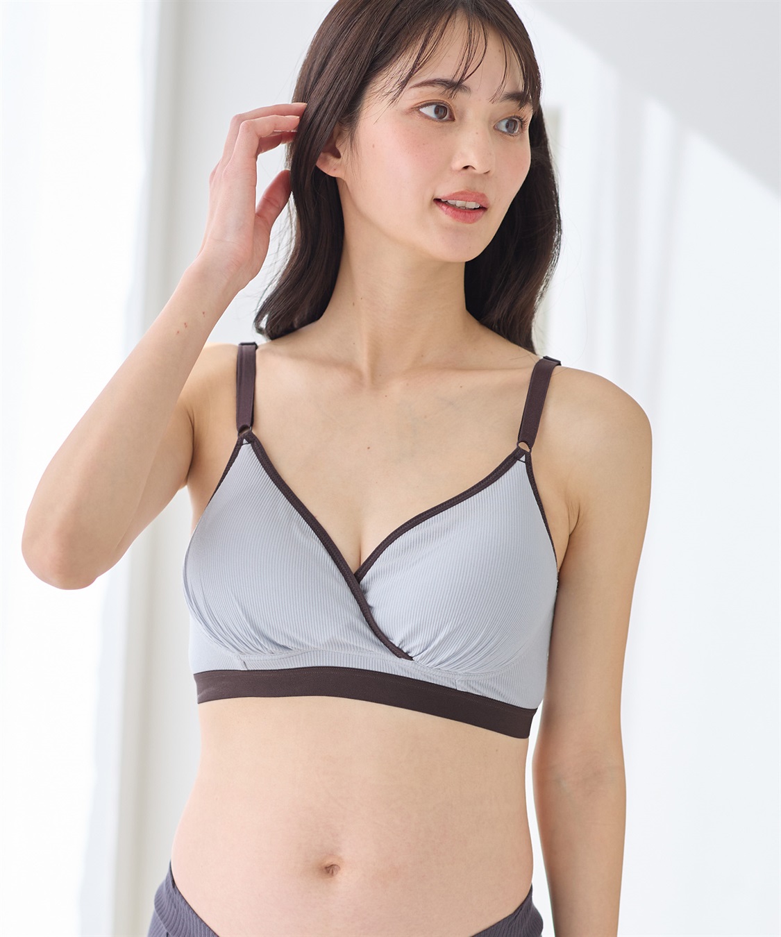 Rosemadame リブバイカラー クロスオープン授乳ブラジャー_sub_25