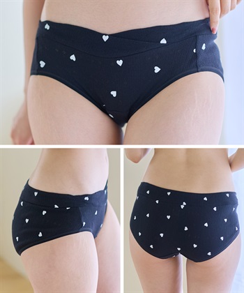 Rosemadame 綿100％ パターンメッシュ ハート柄 授乳ブラジャー & マタニティ ショーツセット　ノンワイヤー 産前 産後 対応_subthumb_15
