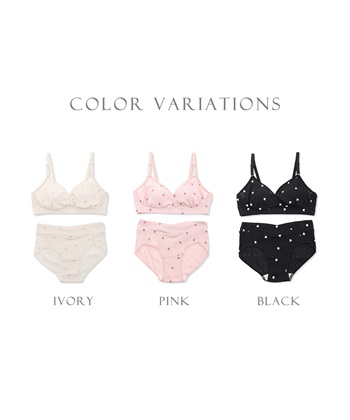 Rosemadame 綿100％ パターンメッシュ ハート柄 授乳ブラジャー & マタニティ ショーツセット　ノンワイヤー 産前 産後 対応_subthumb_16