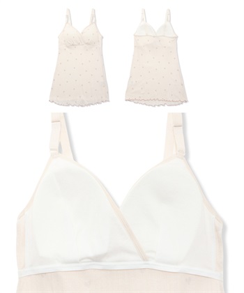 Rosemadame 綿100％ パターンメッシュ ハート柄 授乳キャミソール ｜カップ付き マタニティインナー 産前産後対応_subthumb_17
