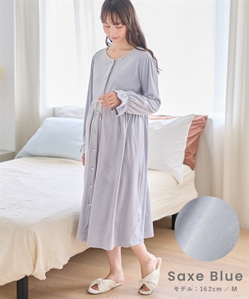 Rosemadame 【親子でお揃い】ベロア ネグリジェ ワンピース マタニティパジャマ 授乳対応 前開き ルームウェア 入院準備 産前・産後対応_subthumb_18