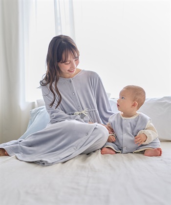 Rosemadame 【親子でお揃い】ベロア ネグリジェ ワンピース マタニティパジャマ 授乳対応 前開き ルームウェア 入院準備 産前・産後対応_subthumb_22