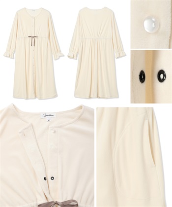Rosemadame 【親子でお揃い】ベロア ネグリジェ ワンピース マタニティパジャマ 授乳対応 前開き ルームウェア 入院準備 産前・産後対応_subthumb_26