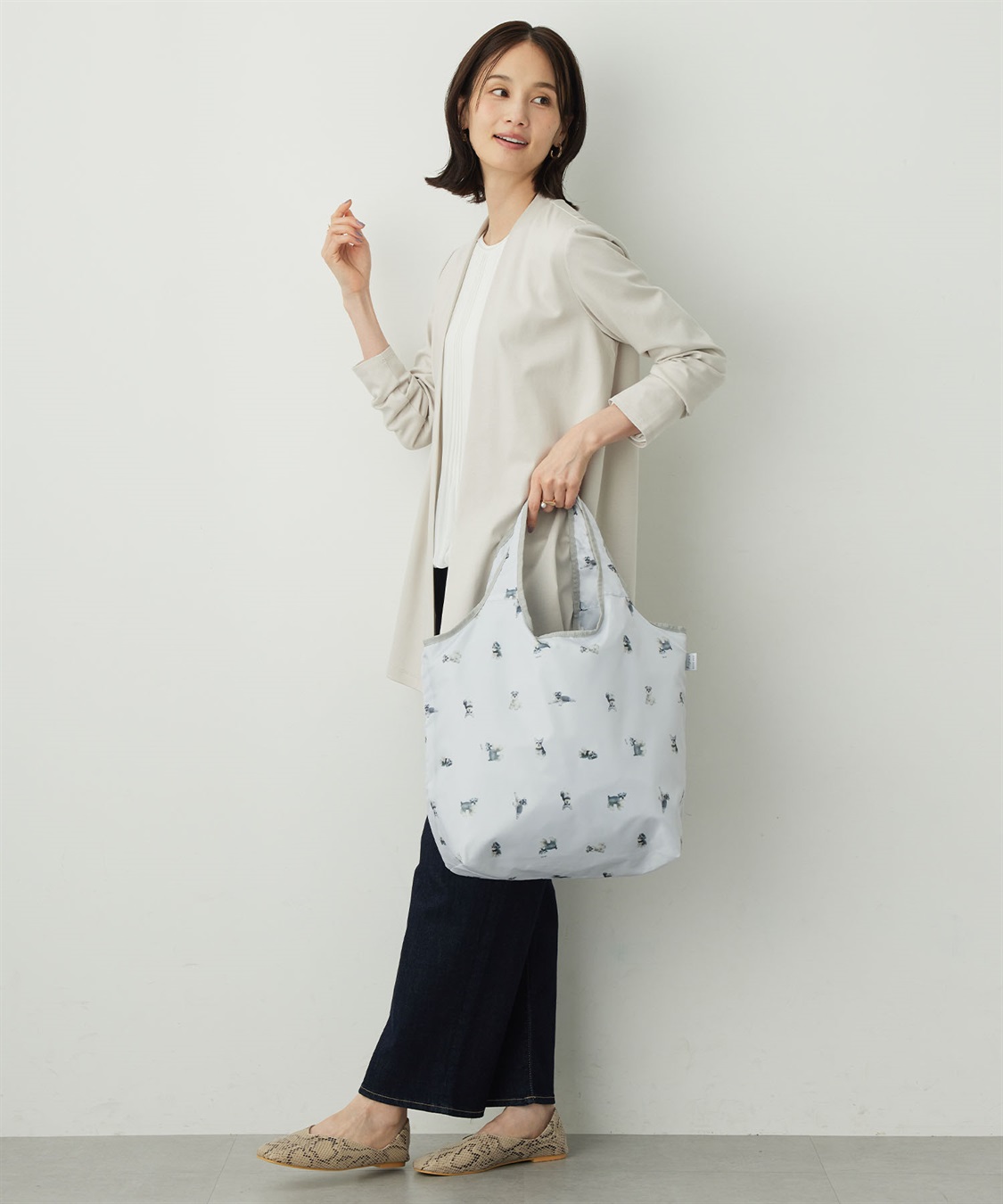 アニマルプリント保冷保温コンパクトエコバッグ【犬・猫・ウサギ