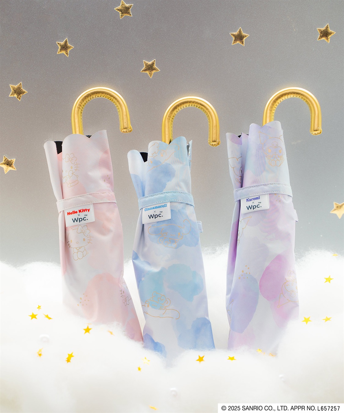 JOIN PARK 【Wpc.】サンリオキャラクターズ 遮光 水彩モチーフ ミニ 日傘 折りたたみ【完全遮光100％・完全UVカット率100％・軽量】_sub_1