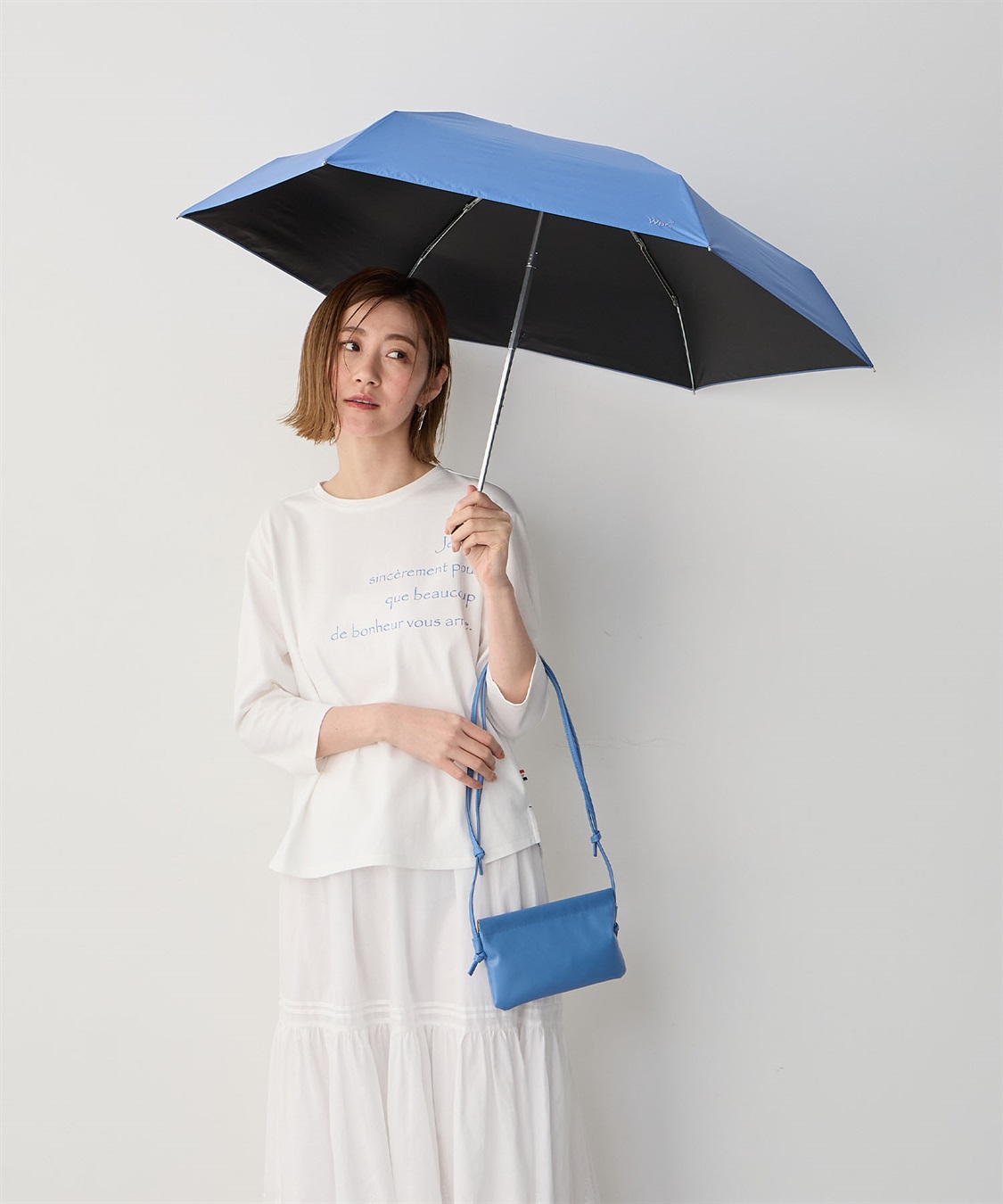 Wpc.】日傘折りたたみ 遮光ノーブルベーシック ミニ【完全遮光100