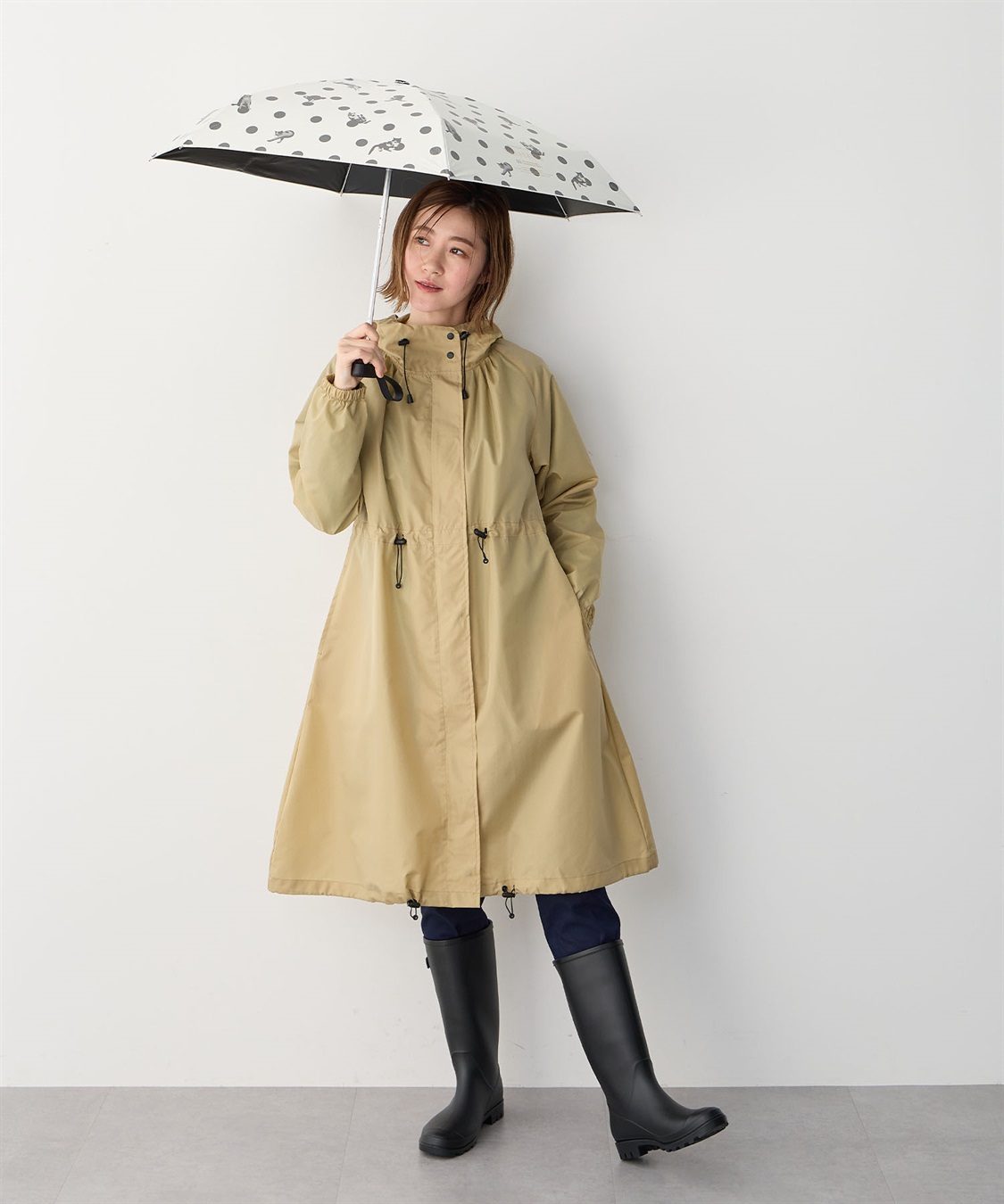 JOIN PARK 【Wpc.】遮光アンブレにゃんドット　沖昌之さん×Wpc.【完全遮光100％ 完全UVカット率100％生地 コンパクト 晴雨兼用】_sub_2