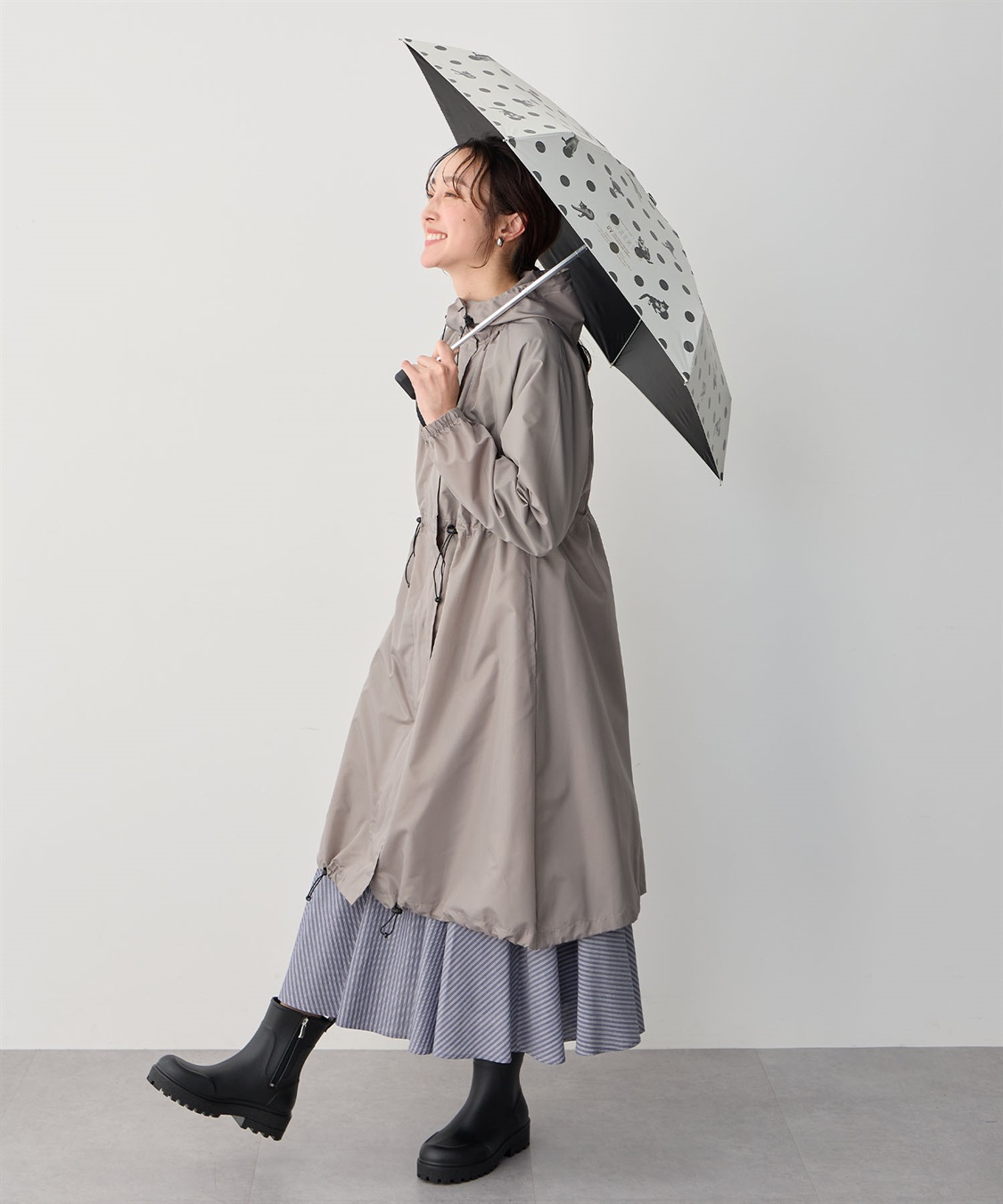 JOIN PARK 【Wpc.】遮光アンブレにゃんドット　沖昌之さん×Wpc.【完全遮光100％ 完全UVカット率100％生地 コンパクト 晴雨兼用】_sub_5