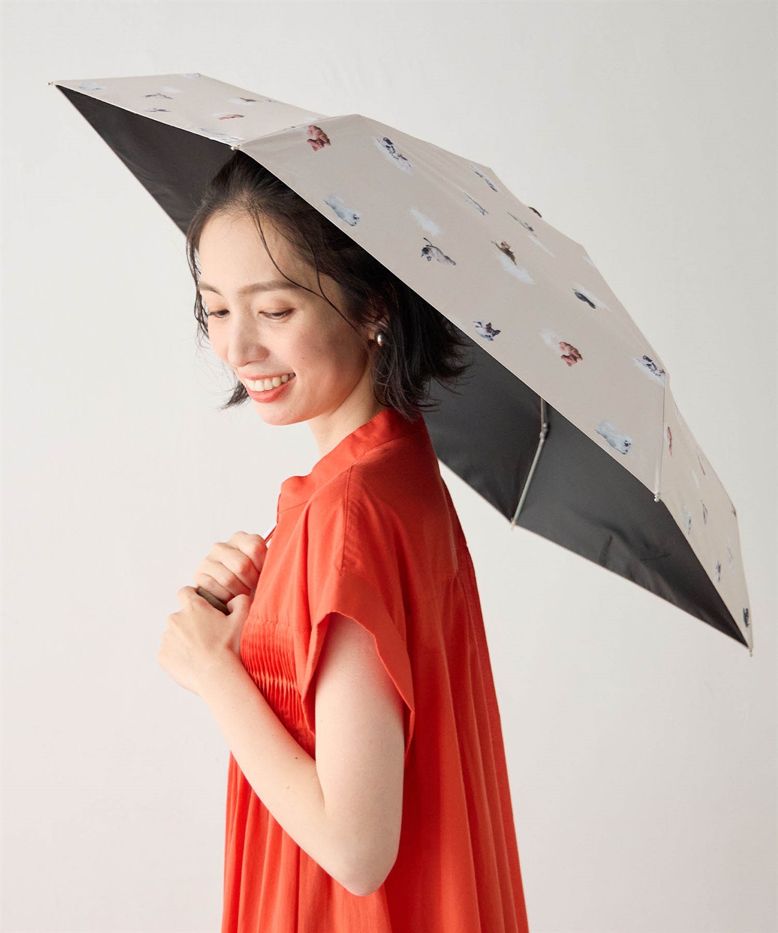 Wpc.】 折りたたみ日傘 飛行犬×Wpc. 空飛ぶ遮光ワンブレラ ミニ