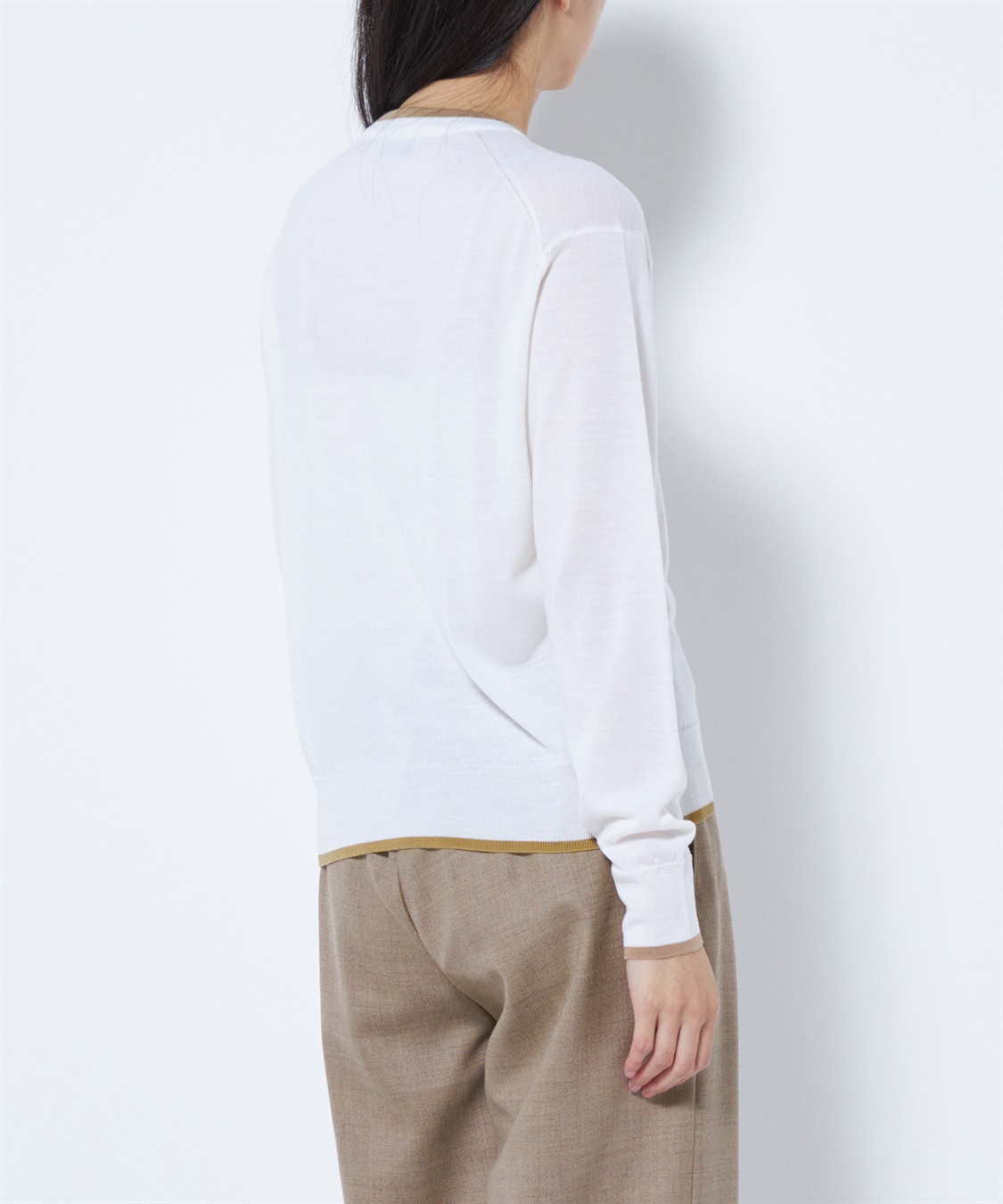 WEB限定】配色ラインニットプルオーバー 49AV.junko shimada
