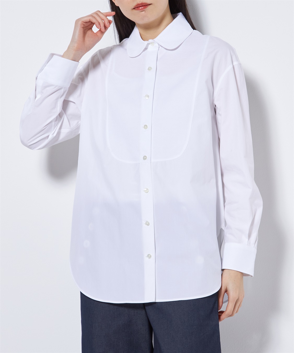 タイプライターコットン長袖ブラウス 49AV.junko shimada タイプライターコットン長袖ブラウス 49AV.junko shimada