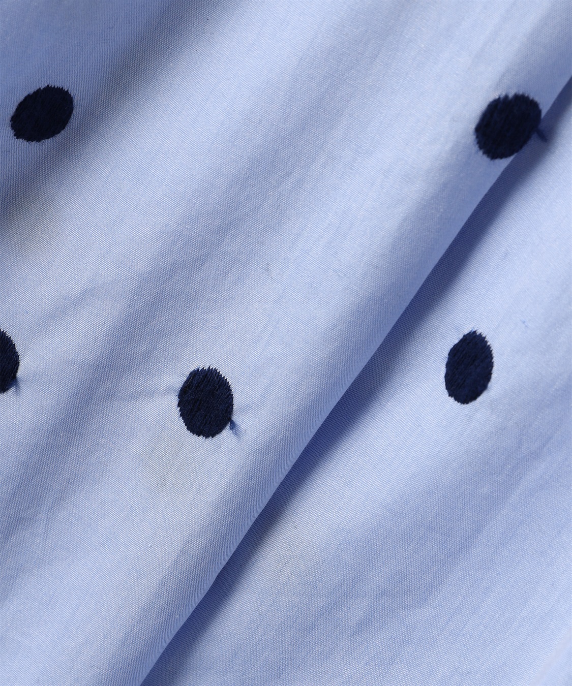 ドット刺繍ビッグカラーシャツワンピース 49AV JUNKO SHIMADA