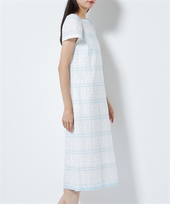 TIME SALE】ロープ柄ジャカード半袖ニットワンピース 49AV.junko