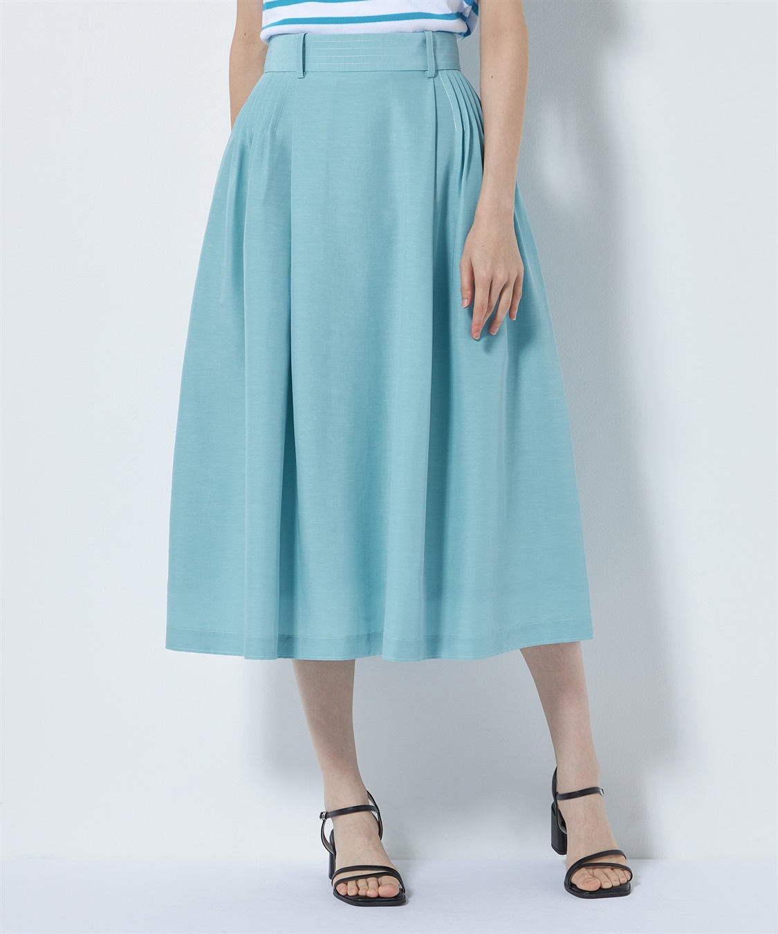 GLOWNY ライトブルー プリーツスカート Sサイズ ブルー系 Reflect (Women)の小さいサイズ 3号～7号／XXS～S