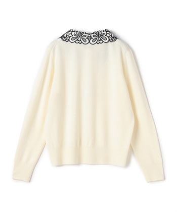 2WAYレース襟長袖ニットプルオーバー 49AV JUNKO SHIMADA｜クロス