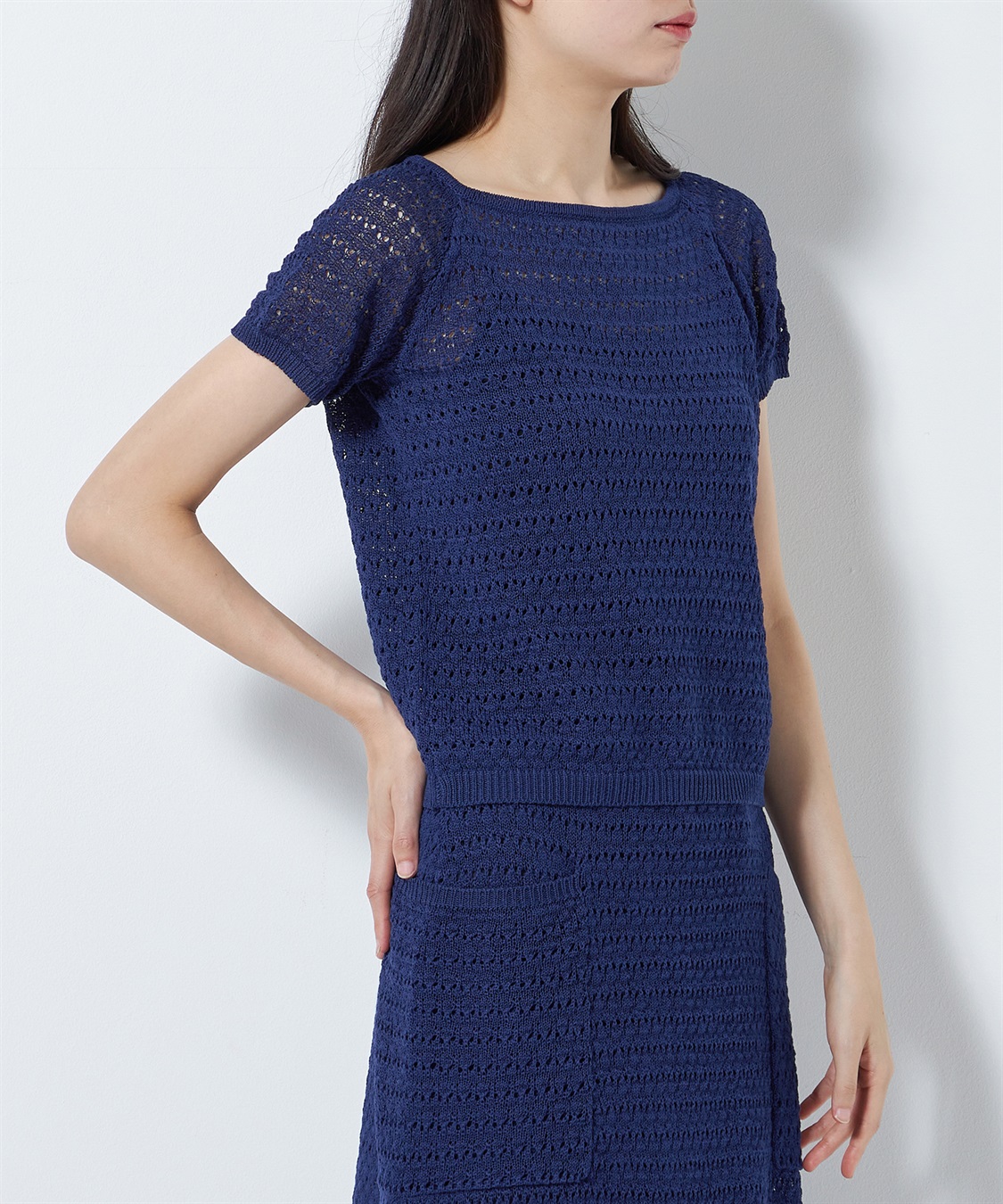 疑麻コットンニットトップス 49AV.junko shimada｜クロスプラス