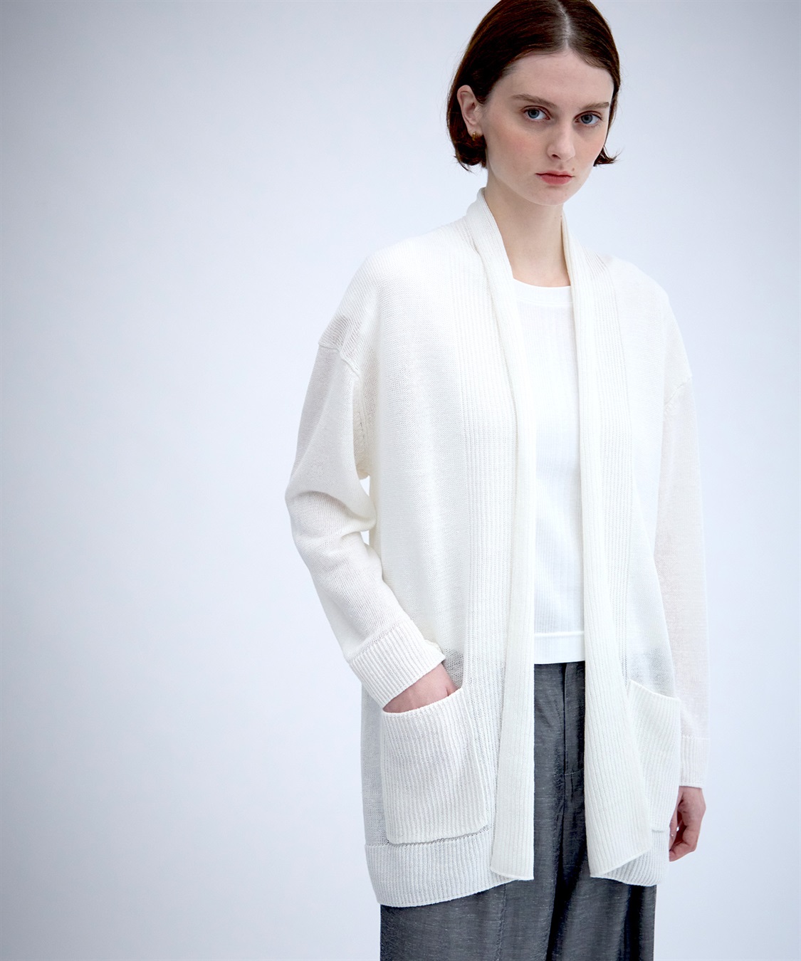 GOLDEN WEEK SALE】リネンニットロングカーディガン 49AV JUNKO